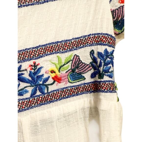 Anthropologie Vanessa Virginia Moineau Bouquet Embroidery Short Sleeve Top 0p XS - Picture 7 of 11